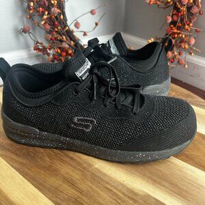 Skechers Work Womens Bulkin 108033– Balran Comp Toe Sneaker Sz 8 Black